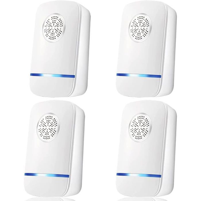 Lot de 4 appareils ultrasoniques branchables anti-nuisibles pour toutes les pièces