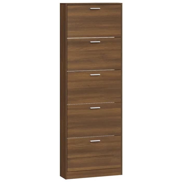 Armoire à chaussures Chêne marron 59x17x169cm Bois dingénierie_2 ans garantie_45026