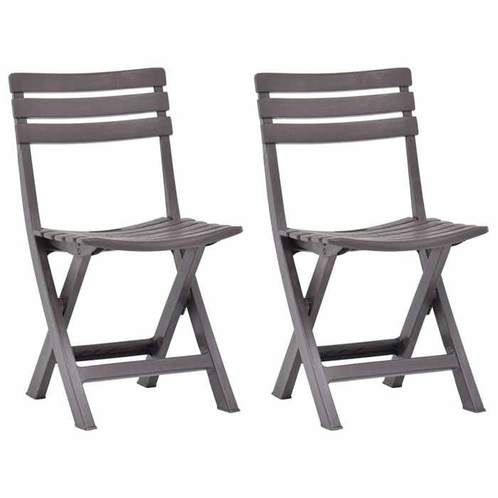 Chaises de jardin pliables 2 pcs - VIDAXL - Plastique Mocha - Cadre durable - design élégant(2496)