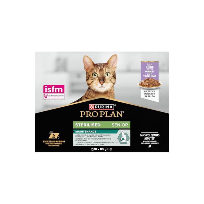 Pâtée - PRO PLAN - Sterilised 7+ - Dinde - Senior stérilisé - 10x85g