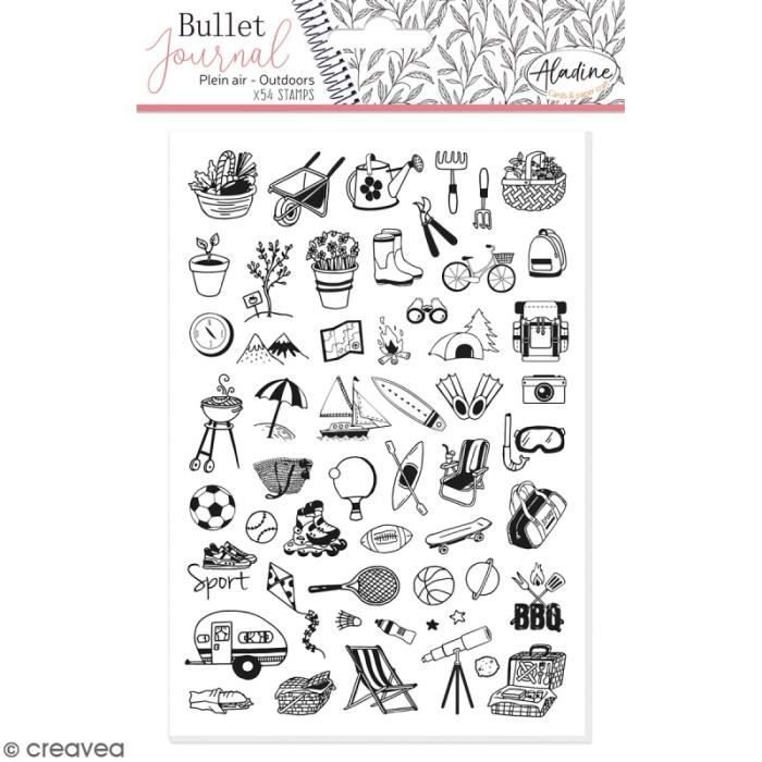 Tampons clear Stampo Bullet Journal - Activités de plein air - 54 pcs