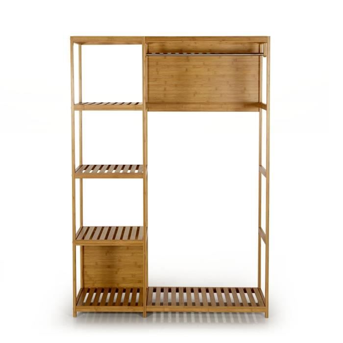 Noe Armoire En Bambou Avec Tringle Et Tablettes Achat Vente