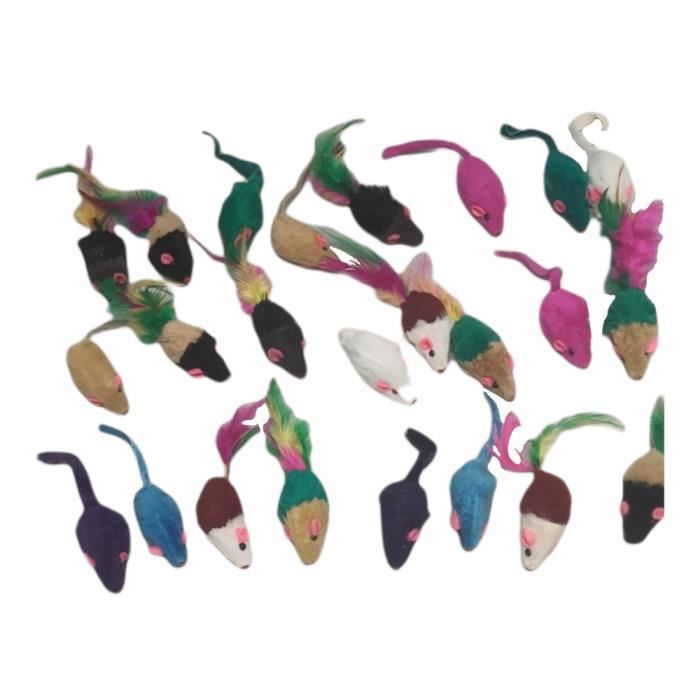 Comparer les prix de 24  souris en fourrure. jouet pour chat. multi couleur . - animallparadise 3 Multicolor
