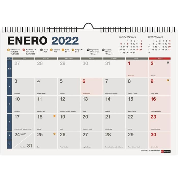 Calendrier Mural 2026 Miquelrius – Format A3 Avec Espaces Notes – Planificateur Annuel Espagnol