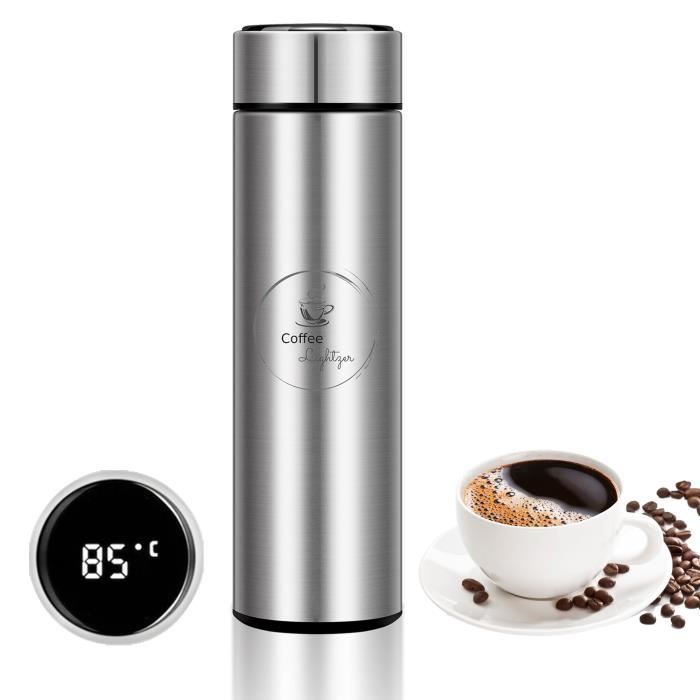Écran DEL Tasses De Café Voyage Tasses 500 ml bouteille d'eau chaleur froid Noir Smart Mug