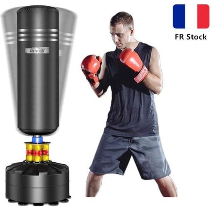 Dripex sac de frappe 175cm sac de boxe adulte sur pied punching ball  autoportant noir - Cdiscount Sport