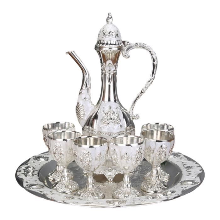 Set de 6 verres à vin + carafe décanteur à vin en verre Couleur