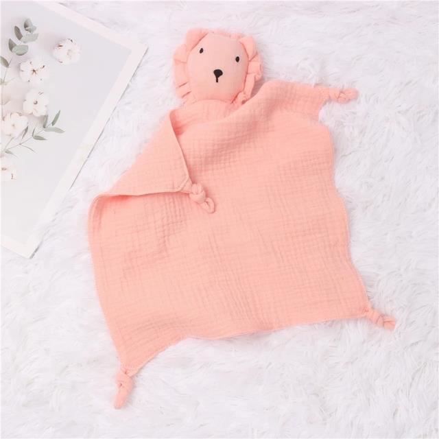 Serviette Doudou Apaisante Pour Bébé - Tissu Doux Respirant - Forme Animaux - 48 Cm