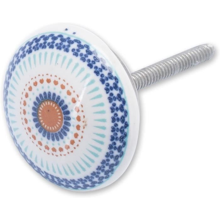 6 Boutons De Tiroir Céramique Pivoine - Vintage - Diamètre 40 Mm - Uxcell