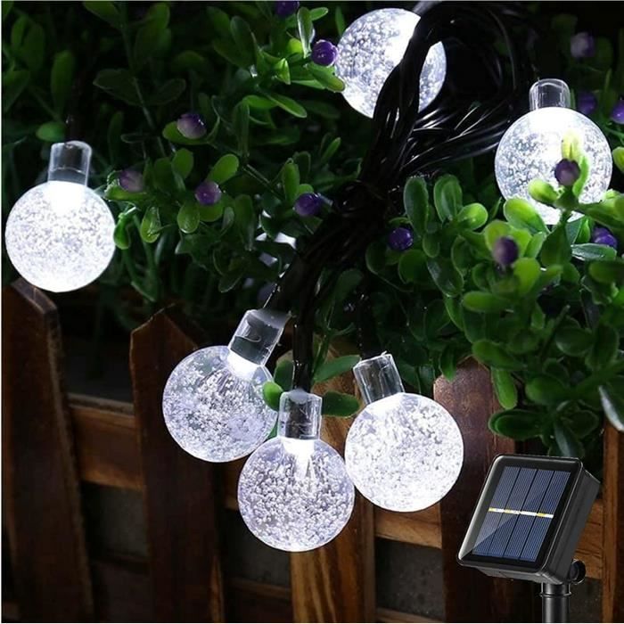 Guirlande Solaire Extérieur PhilzOps 13.8m 60 LED - 8 Modes IP44 - Boules Cristal Colorées - Jardin Fête