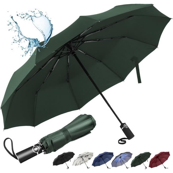 Parapluie Pliant Automatique InaWarm - Anti-Vent, 10 Baleines Fibre Verre, Téflon 210T