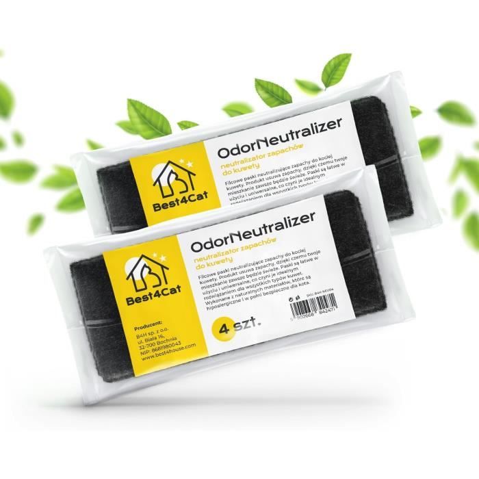 Lot 4 Filtres Charbon Actif Anti-Odeurs – Pour Bac Litière Chat, Cuisine, Compost – Absorption Puissante Odeurs