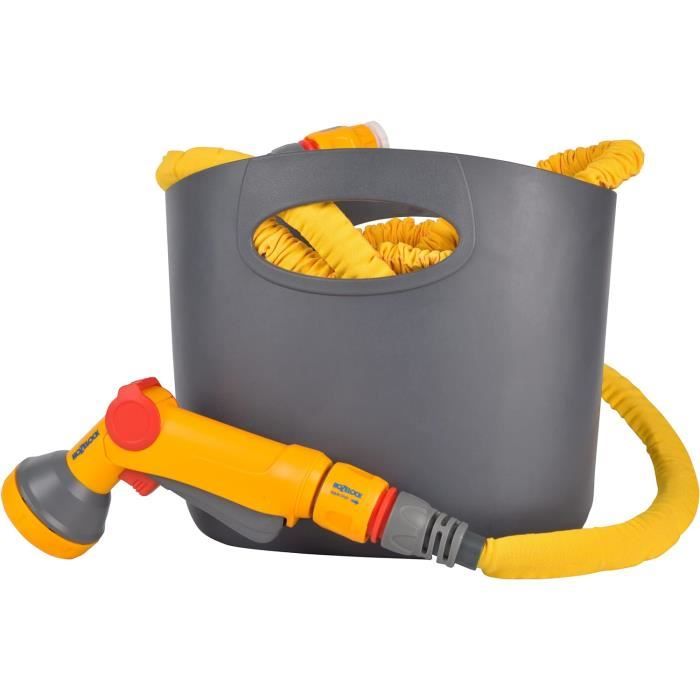 HOZELOCK - Esclusiva per : bobina automatica da 40 m con Superhoze da 7,5 m: facile da installare, blocco bambini, riavvolgimento automatico, pronto all'uso, tubo espandibile incluso fino a