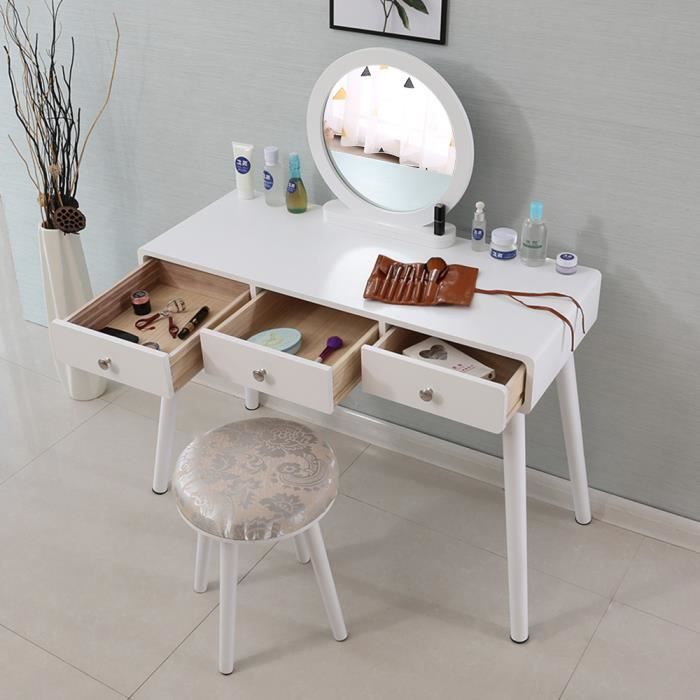 Coiffeuse Avec Miroir Rabattable Achat Vente Pas Cher