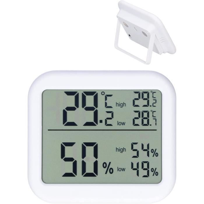 TRAFIKA Thermo-Hygromètre Intérieur Culture – Grand Écran LED Vert 9x6cm, Sonde 2.5m, Temp/Hum Max-Min