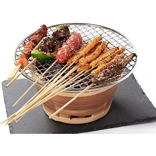 Poêle à Charbon En Argile - Barbecue Portable Avec Grille Métal - Dimensions 15x12 Cm, Résiste à 1000°C - Pour Cuisine Extérieure, Camping, Pique-nique