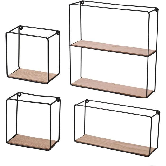 Étagères Murales Flottantes à 3 Niveaux En Bois - Style Vintage - Dimensions 52x40cm - Neuf