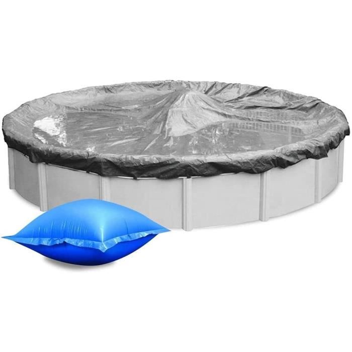 Coussin Piscine Hivernage Coussin Hiver Piscine 120x120cm - PVC 0.5mm - Pour Piscine Ronde 366cm - Avec Corde Coussin Gonflable Piscine