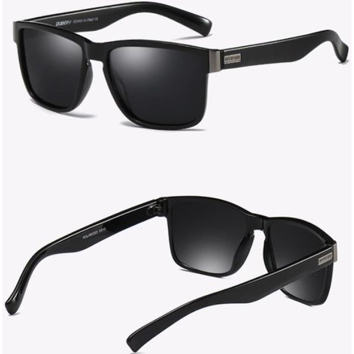 Lunettes De Soleil Dubery Homme Femme Polarisées Stylées Vintage Et Verres Polarisants Uv400 Sun Surf Sport Noire