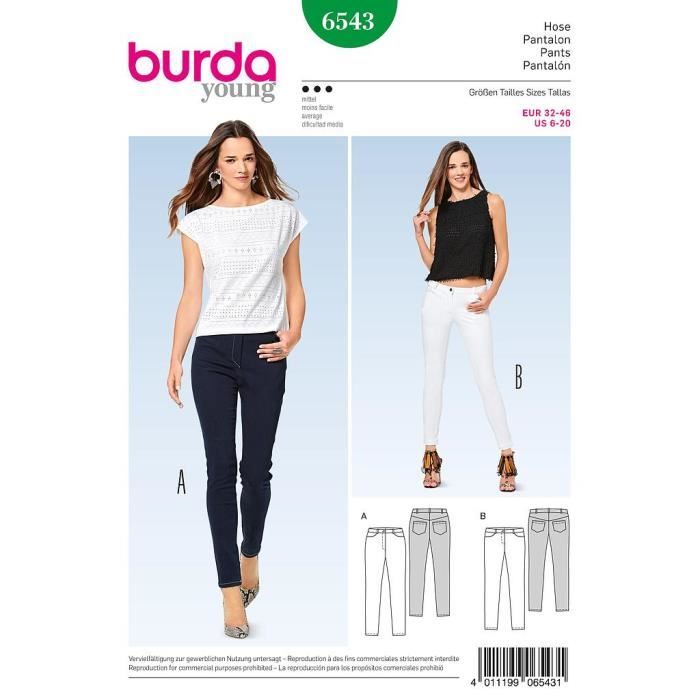 Veste /& Pan... BURDA femmes tailles plus facile sewing pattern 8108 Haut Décontracté