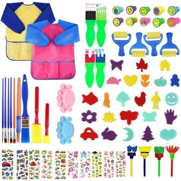 OLL Art DIY Peinture pour enfant à la Brosse éponge Ensemble d’outils