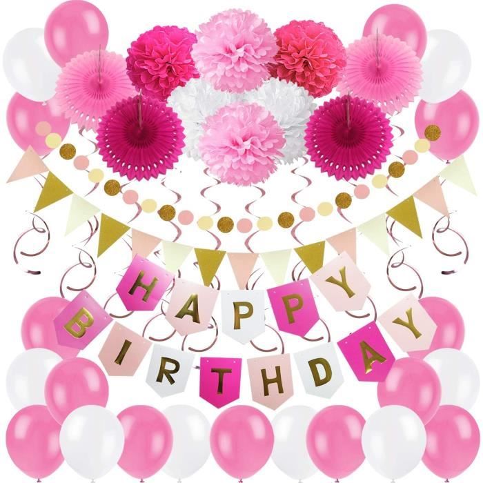 Kit Déco Anniversaire – Guirlande, 13 Toppers De Gâteau Et 18 Ballons, Couleurs Vives, Pour Fête à Thème
