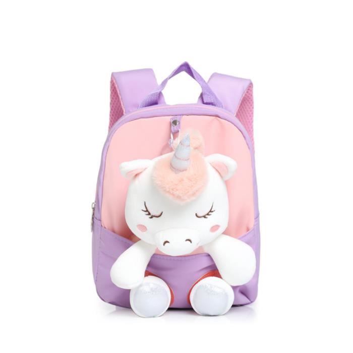 Kalavika Licorne Sac À Dos Filles Enfant Maternelle Sacs d'école Bébé Sac  Scolaire Cartable Mignon Doux, Violet clair