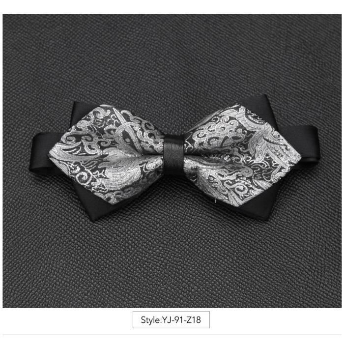 Noeud Papillon Moustache Noir Et Blanc - Prénoué, Ajustable - Look Dandy Chic