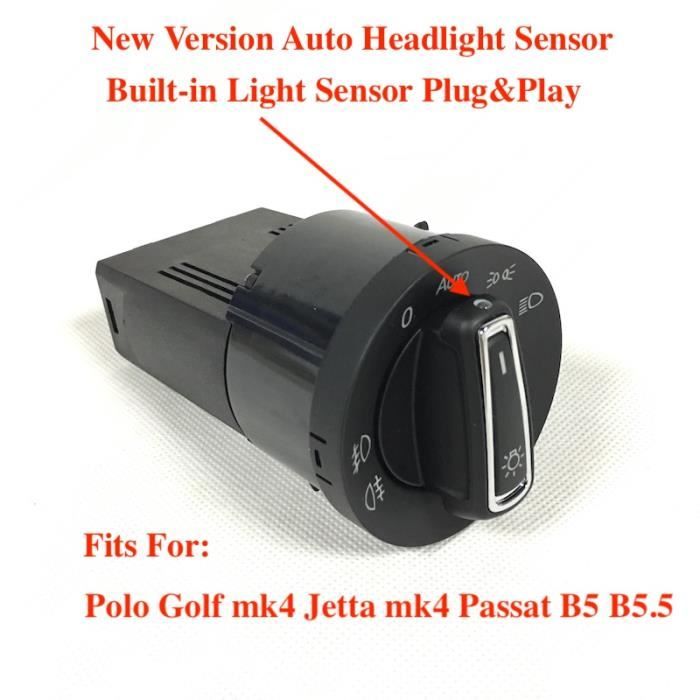 Interrupteur De Phare Avec Capteur, Lumière Automatique Intégré, Pour Vw Polo 9n 6r Golf 4 Jetta Mk4 Passat B