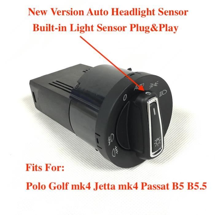 Interrupteur De Phare Avec Capteur Lumière Automatique Intégré Pour Vw Polo 9n 6r Golf 4 Jetta Mk4 Passat B