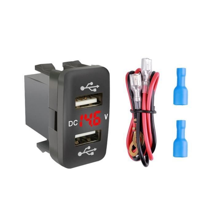 Voltmètre LED 12V/24V Chargeur Allume-Cigare 120W USB QC3.0 & PD - Double Prise + Voltmètre LED | Charge Rapide Voiture Pour Phone, Tablette, GPS Voltmètre LED Intégré