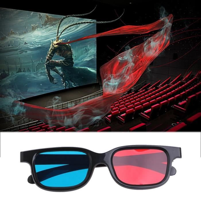 3D universelles, monture noire rouge bleue Cyan Anaglyph, 0.2mm, pour jeu