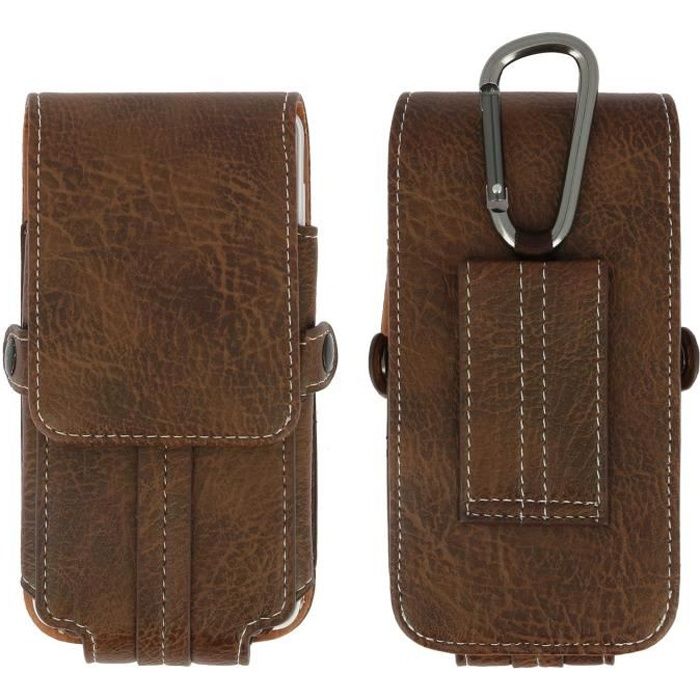 Etui De Clip Ceinture Cuir Pour Smartphone Homme, Pochette Ceinture