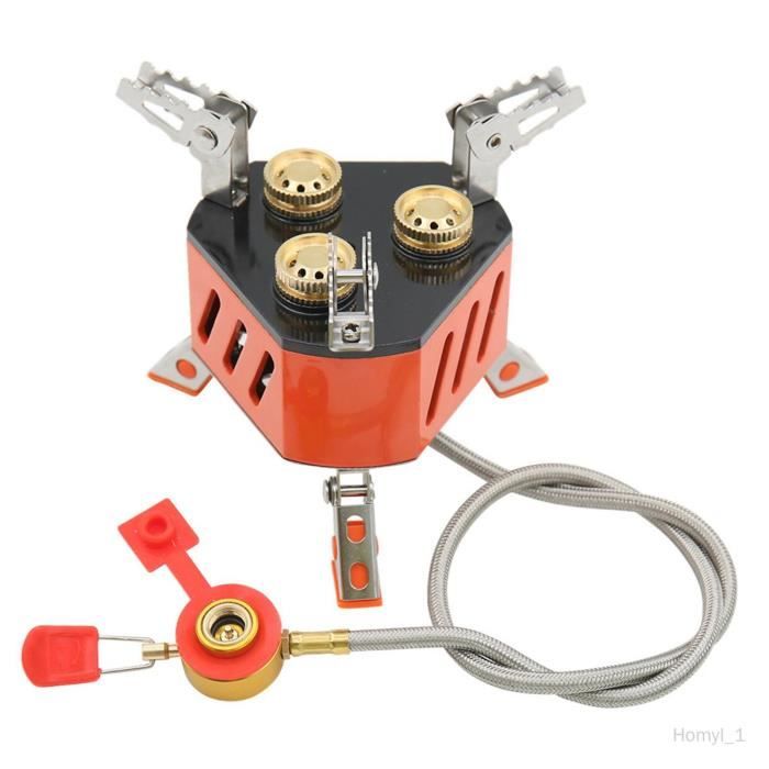 Récha Ud à Gaz Camping 2 Feux Avec Plaque – Pliable, Sécurité Intégrée, Boîte De Rangement Incluse