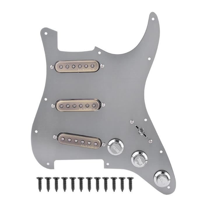 Set de Pickguard Plaque Guitare Électrique SSS Style en Métal avec Vis de  Montage Précâblé Pour Fender Strat ST - Cdiscount Instruments de musique