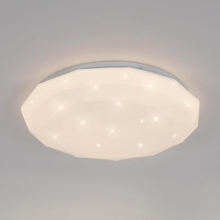 Delaveek Plafonnier LED Cristal, Lustre LED Moderne pour Chambre Salon Salle  de Bain Or - Cdiscount Maison