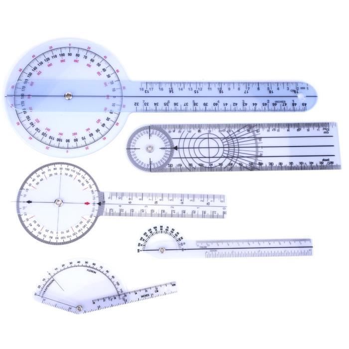 Set De 3 Goniomètres Médicaux En Plastique – 6, 8 Et 10 Pouces | Pour Kiné, Mesure D'amplitude Articulaire