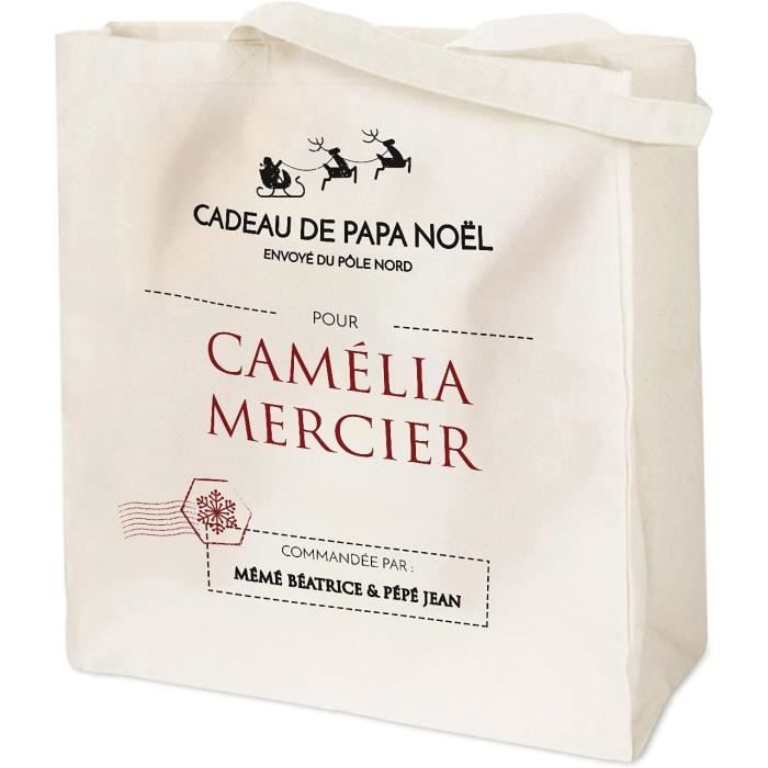 Tote bag Cadeau Noël personnalisé Coton