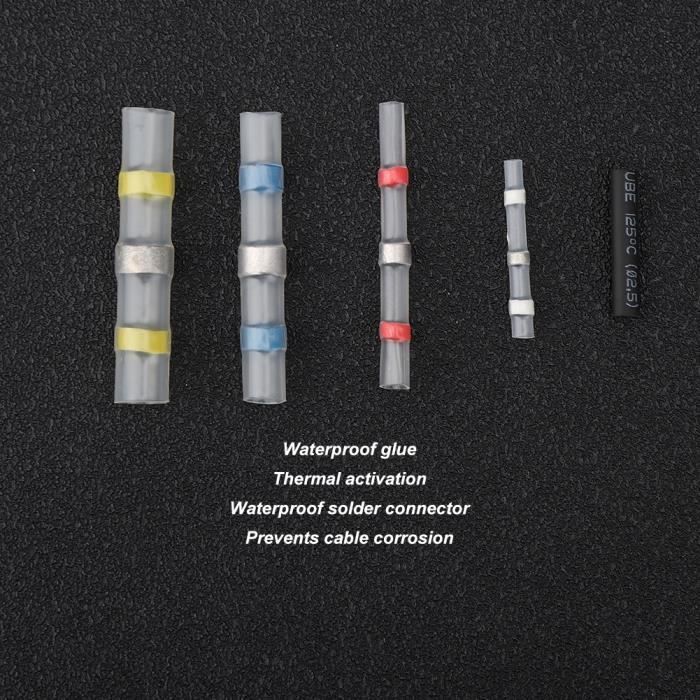 50 Pièces Connecteurs à Souder Thermorétractables Rouges - Pour Câbles 22-18 AWG (0.5-1.0mm²)