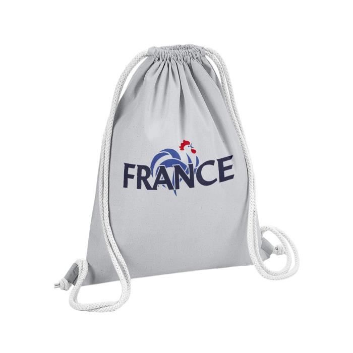 Sac de Gym en Coton Gris France Equipe Nationale Sport Foot Ballon