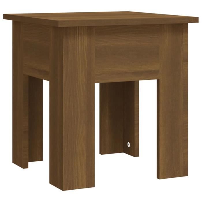 Table basse - GAROSA - Chêne marron - 40x40x42 cm - Aggloméré - Design contemporain