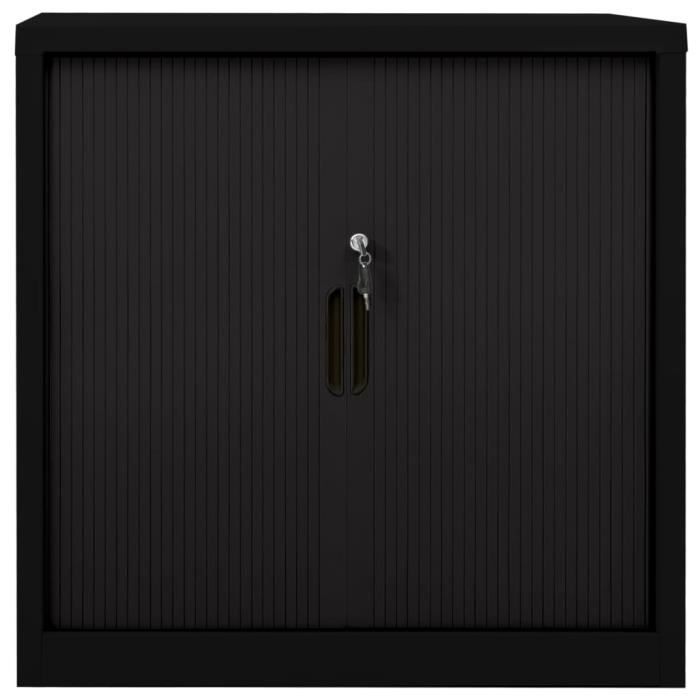 Armoire - GAROSA - 90x40x90 cm - Acier - Noir - 2 étagères réglables