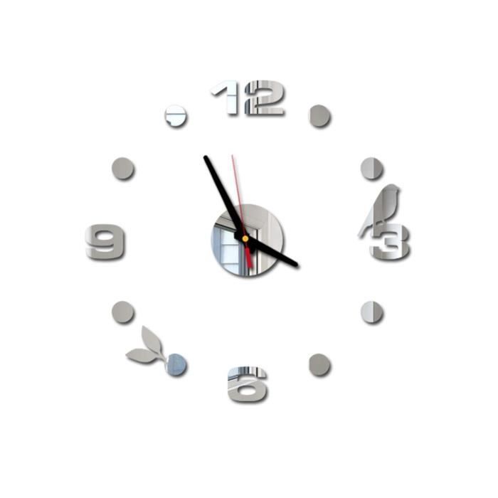 Cadran D'horloge Autocollant Acrylique Miroir - Chiffres Romains, Diamètre 25 Cm - Déco Salon, Facile à Poser (remplacement DIY)