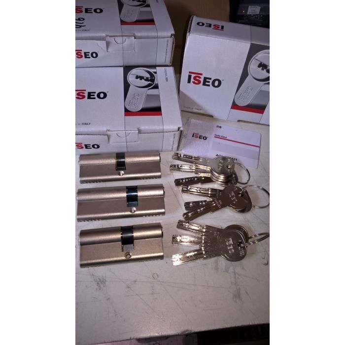 Lot De 3 Cylindres De Serrure 30/60 à Entrouvrant - Avec 9 Clés - FTH/TESA