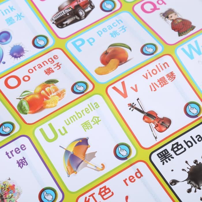 Livre Sonore Bilingue Portugais-anglais – Alphabet, Chiffres, Animaux – Avec Quiz Et Modes Interactifs – Vert