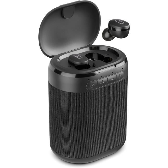 LEDWOOD ENCEINTE NOMADE VERSA 2 EN 1 5W + TWS CHARBON