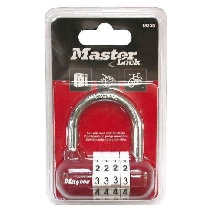 Cadenas à combinaison personnalisable MASTER LOCK - Pro Sport - 59 mm - Noir - A code - Résistant à