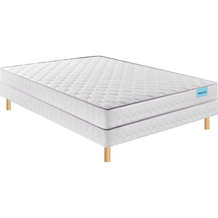 Ensemble sommier et matelas 140x190 cm ressorts ensachés ferme Merinos Natty