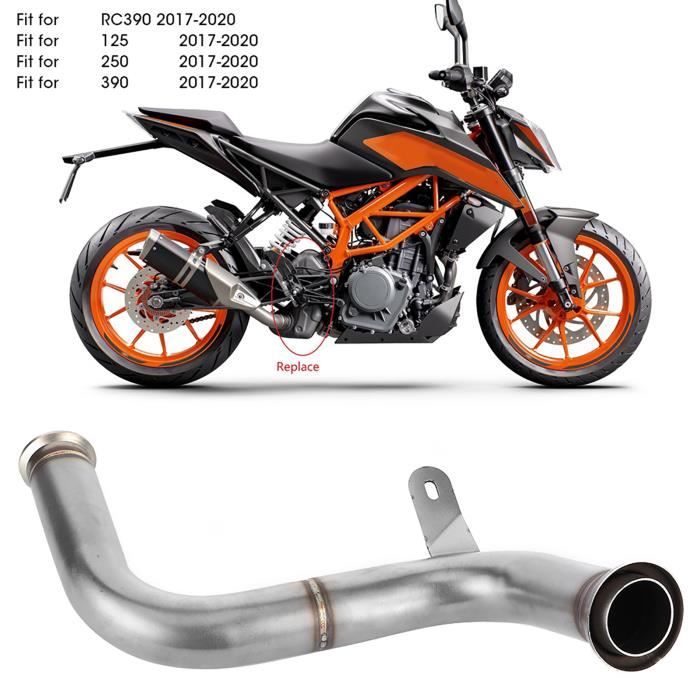 Minifinker Tuyau Intermédiaire dÉchappement Decat Retiré de Convertisseur Catalytique Convient pour KTM 125 250 390 Duke RC390 2017