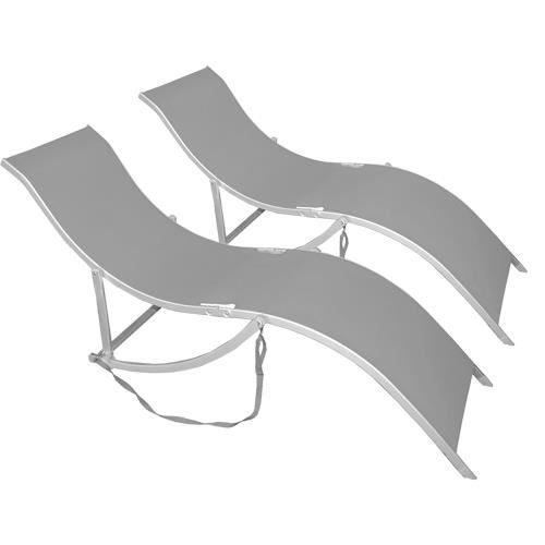 Transat Design En Textilene Lot De 2 Miami Achat Vente Chaise Longue Transat Design En Textilene Cdiscount